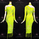 Green discount rhythm dance dresses female rumba champion costumes velvet LD-SG2443