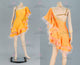 Yellow custom made rumba dancing costumes plus size latin dance team dresses chiffon LD-SG2163