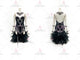 Black inexpensive rumba dancing clothing ladies rhythm dance team dresses feather LD-SG1965