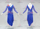 Blue And Red cheap rumba dancing costumes tailor made rumba practice dresses crystal LD-SG2300