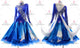 Blue contemporary Smooth dancing costumes professional ballroom dance gowns chiffon BD-SG4006