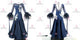 Blue contemporary Smooth dancing costumes modern tango champion dresses feather BD-SG3998