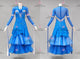 Blue long waltz dance gowns professional ballroom dancing gowns chiffon BD-SG4271