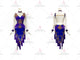 Blue elegant rumba dancing clothing lady salsa practice gowns tassels LD-SG1999