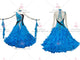 Blue simple ballroom champion costumes juniors Smooth dance competition dresses maker BD-SG3499
