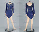 Blue custom made rumba dancing costumes elegant latin dance competition gowns satin LD-SG2176