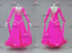 Pink short waltz dance gowns wedding ballroom stage gowns chiffon BD-SG4224