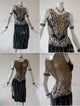 Black customized rumba dancing clothing hot sale latin dancing clothing applique LD-SG2120
