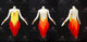 Red And Yellow hot sale rhythm dance dresses beautiful salsa performance skirts satin LD-SG2451