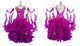 Purple plus size tango dance competition dresses spandex Smooth competition dresses feather BD-SG3892