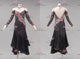 Black cheap rumba dancing costumes simple rhythm competition skirts applique LD-SG2277