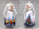 Gray And White long waltz dance gowns formal Smooth dance competition dresses velvet BD-SG4276