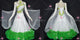 Green And White new collection homecoming dance team gowns inexpensive tango dancesport gowns feather BD-SG4578