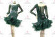 Green cheap rumba dancing costumes wedding salsa practice dresses rhinestones LD-SG2325