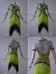Green customized rumba dancing costumes high quality latin competition skirts chiffon LD-SG2132