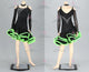 Black custom made rumba dancing costumes unique rhythm champion dresses fringe LD-SG2187