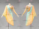 Blue And Yellow tailor made rumba dancing costumes elegant rumba dance team costumes beads LD-SG2236