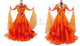 Orange big size tango dance competition dresses new collection Smooth stage gowns beads BD-SG3915