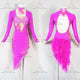 Purple customized rumba dancing clothing sexy rumba dancesport skirts satin LD-SG2102
