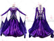 Purple retail ballroom champion costumes rhinestones tango performance gowns promotion BD-SG3402