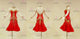Red And Yellow cheap rumba dancing costumes modern salsa competition skirts fringe LD-SG2313
