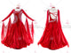 Red retail ballroom champion costumes applique ballroom dance competition costumes online BD-SG3396