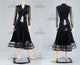 Black sexy Smooth dancing costumes female prom dance team dresses velvet BD-SG4082