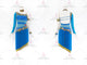 Blue custom rumba dancing clothing luxurious swing practice costumes lace LD-SG2034