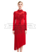 Red Tailor made Tassel Latin Dresses SD-LD04