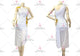White cheap rumba dancing costumes contemporary latin dancing clothing sequin LD-SG2323