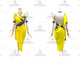 Blue And Yellow hot sale rhythm dance dresses personalized latin stage costumes fringe LD-SG2388