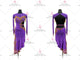 Purple hot sale rhythm dance dresses custom made rhythm stage dresses feather LD-SG2382