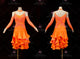 Orange hot sale rhythm dance dresses big size salsa practice gowns beads LD-SG2455