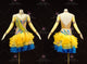 Blue And Yellow discount rhythm dance dresses hand-tailored swing dance team costumes swarovski LD-SG2431