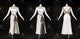 White hot sale rhythm dance dresses quality swing dance competition skirts chiffon LD-SG2452