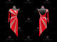 Red discount rhythm dance dresses womens latin performance costumes applique LD-SG2440
