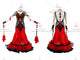 Red simple ballroom champion costumes velvet prom competition dresses maker BD-SG3483