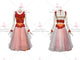 Red And White simple ballroom champion costumes satin waltz dancing gowns supplier BD-SG3477