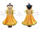 Yellow simple ballroom champion costumes applique tango stage dresses producer BD-SG3480