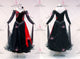 Black short waltz dance gowns formal tango practice gowns satin BD-SG4211