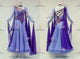 Purple short waltz dance gowns stoned homecoming dance competition dresses rhinestones BD-SG4196