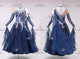 Blue And White long waltz dance gowns newest tango dance competition gowns sequin BD-SG4241