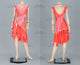 Red custom made rumba dancing costumes made to measure salsa dancesport skirts crystal LD-SG2188