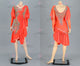 Orange customized rumba dancing costumes ladies rumba dancesport gowns applique LD-SG2148