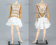 White customized rumba dancing costumes dazzling latin dance team costumes sequin LD-SG2153