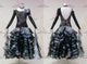 Black short waltz dance gowns ruffles homecoming dance team dresses crystal BD-SG4221