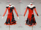 Black And Red long waltz dance gowns cheap prom stage dresses feather BD-SG4251
