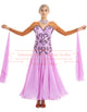 V Neckline Long Sleeves Ballroom Dance Competition Dress SD-BD46