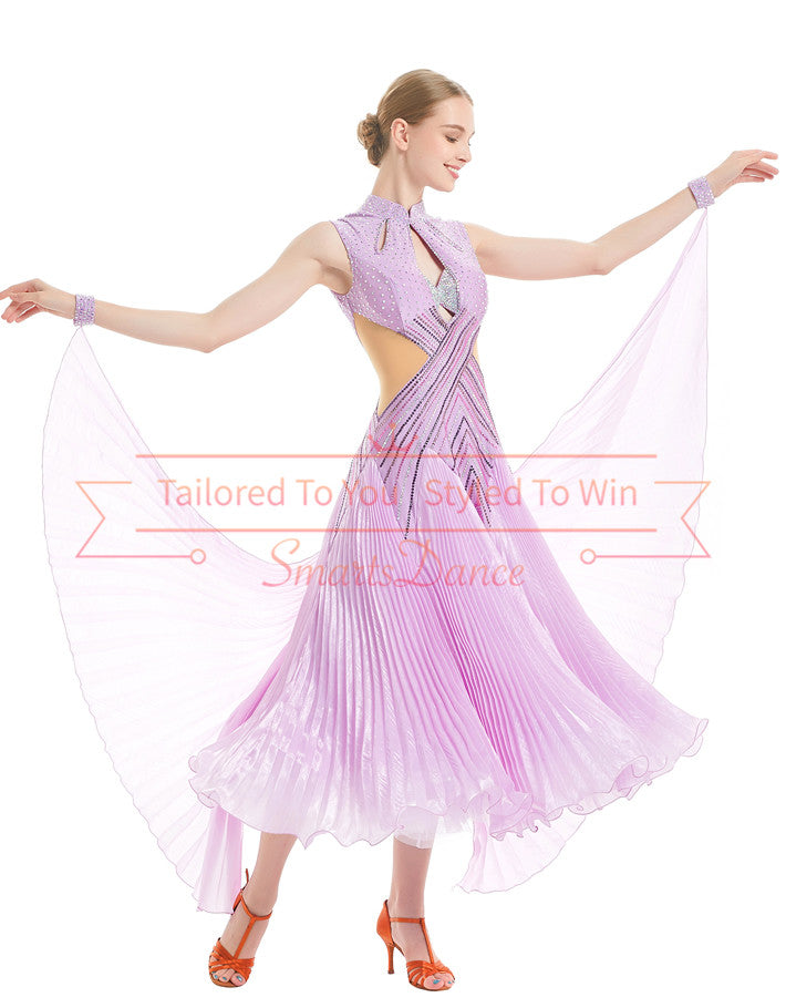 Women's Long Sleeve Waltz Modern Ballroom Dance Dress Competition Dres –  DanceandSway