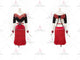 Black And Red inexpensive rumba dancing clothing formal swing dancesport dresses satin LD-SG1960